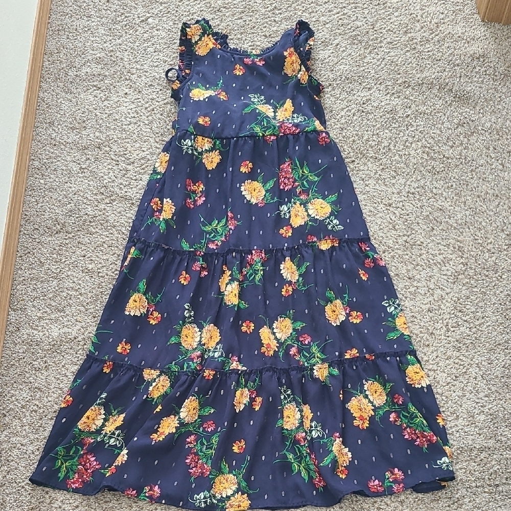 Zunie Navy Floral Kids Dress